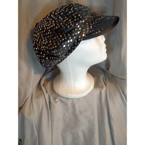 Something Special Hat Black Silver Metallic Dots Great Gatsby Newsboy